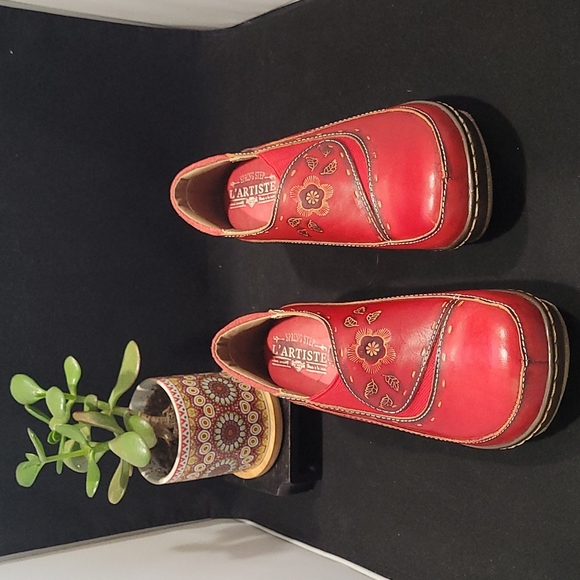 L'ARTISTE by SPRING STEP | 'Burbank' Red Leather Slip On - EU 37 / US 6.… - Picture 2 of 11